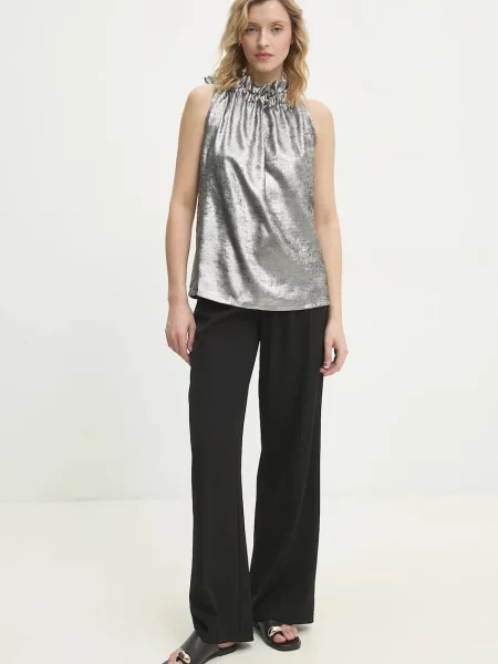 Блузка Answear Lab меланж срібний