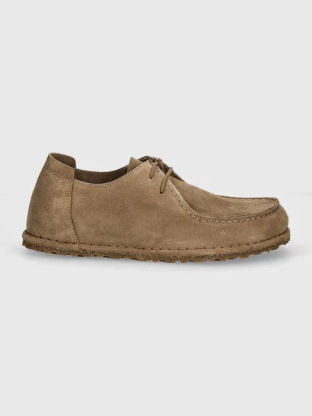 Półbuty Birkenstock na płaskim obcasie brązowe