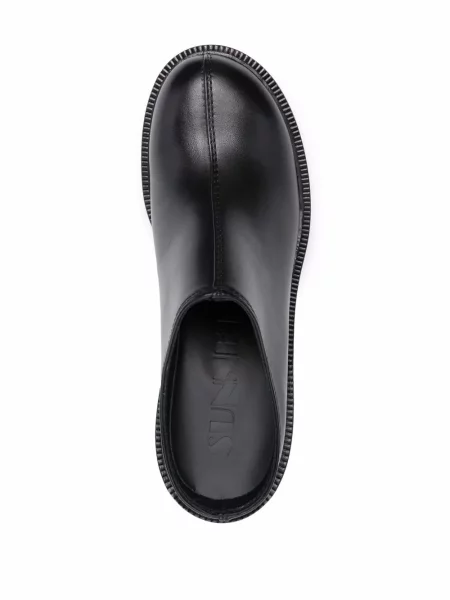 Papuci tip mules Sunnei din piele negru