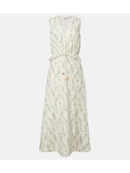 Rochie Veronica Beard de mătase alb
