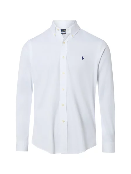 Polo Ralph Lauren Koszule Mężczyzna S Koszula z Kołnierzykiem Zapinanym na biały