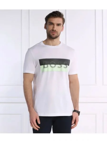 BOSS GREEN Tricou Tee alb
