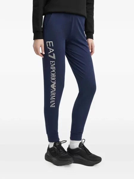 Pantaloni Ea7 Emporio Armani alergare cu autograf albastru