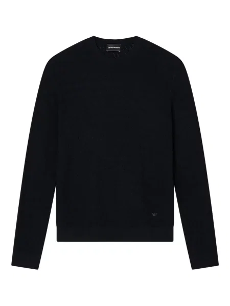 Pulover Emporio Armani cu decolteu rotund negru