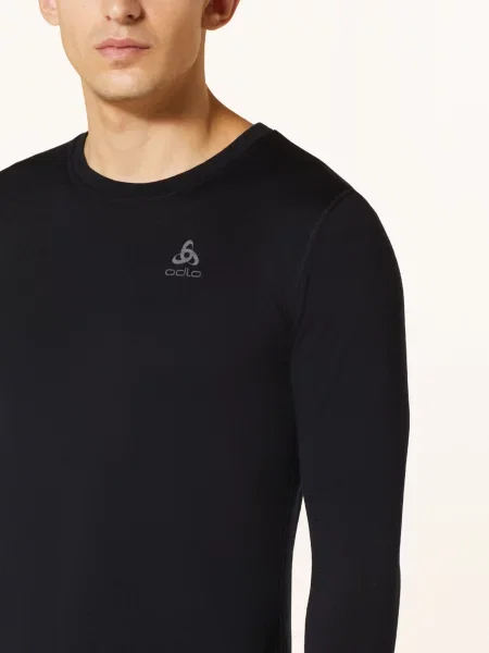 Termo mikina ODLO Merino Bl Top Crew Neck black černá