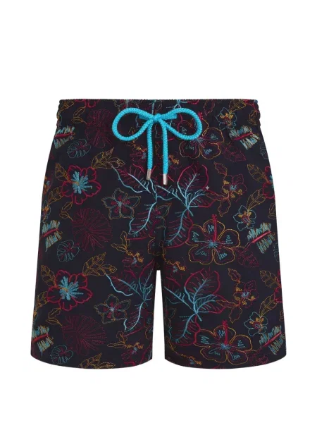 Slip de baie Vilebrequin cu model floral cu imagine albastru