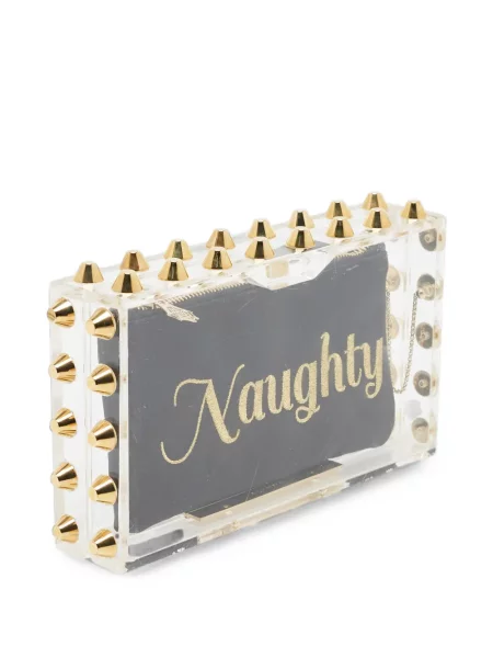 Clutch Charlotte Olympia με καρφιά λευκό