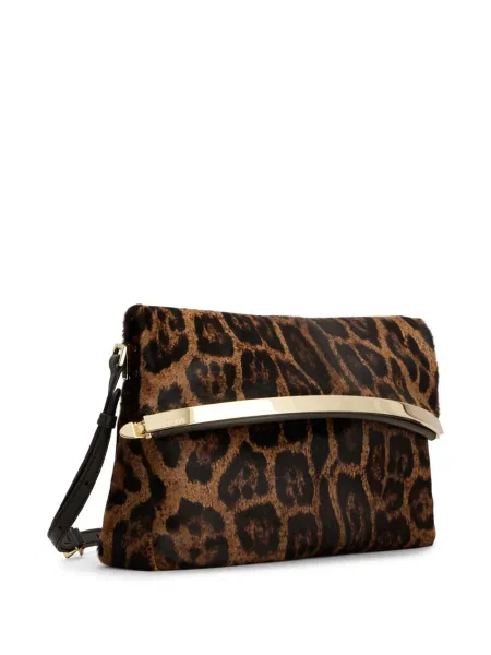 Geantă Tod's cu imagine cu imprimeu animal print maro