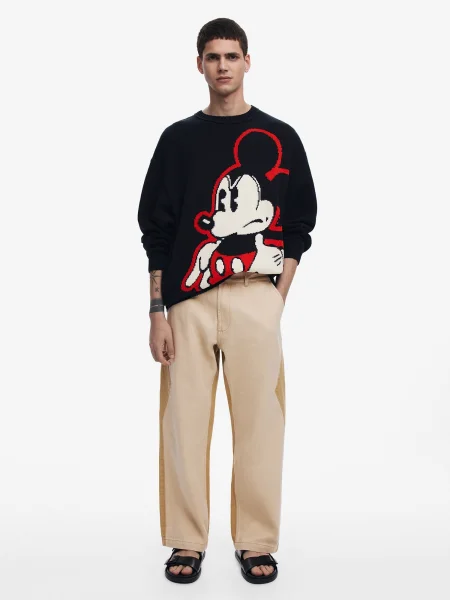Desigual Pulover Swindon Mickey | Desigual x Disney | Relaxed fit negru