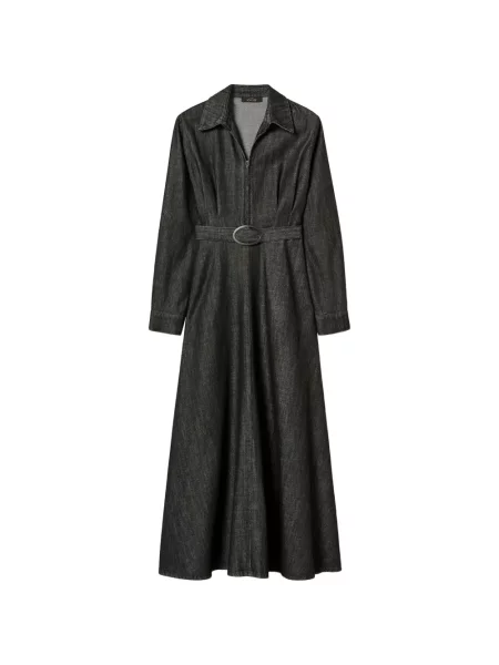 Lung rochie din denim Twinset negru