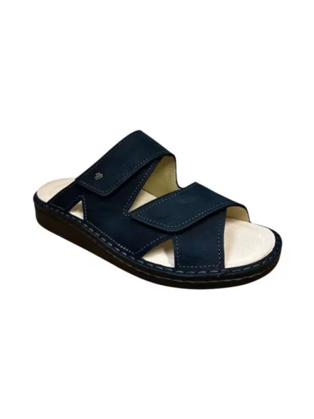 Klapki Finn Comfort skórzane niebieskie