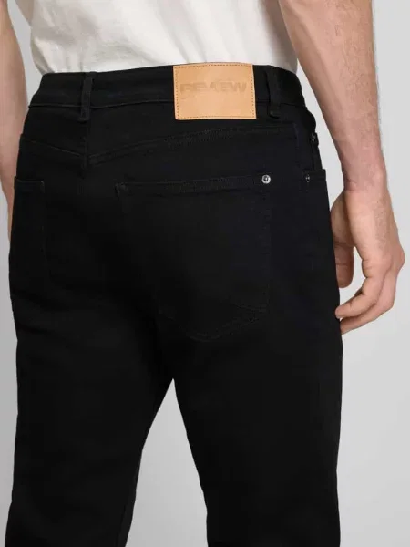 Jeansy o kroju slim fit w klasycznym stylu 5 kieszeni Review czarne