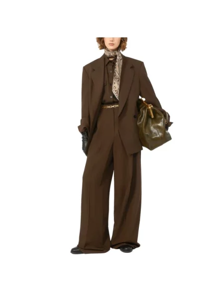 Spodnie Weekend Max Mara brązowe