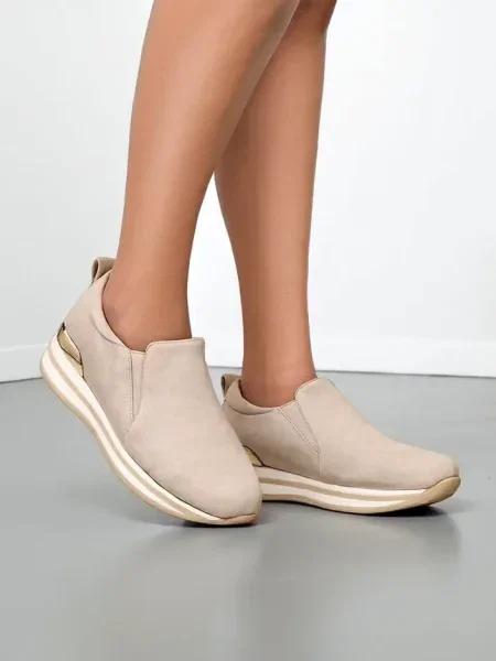 Pantofi loafer Resti din piele de căprioară alb