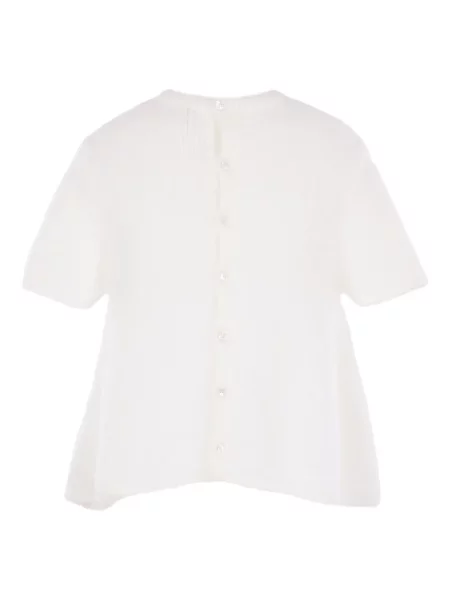 Pulover Loewe cu broderie scurt alb