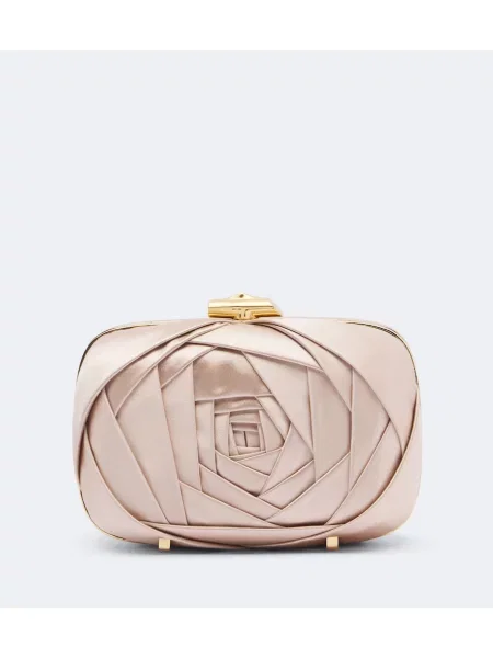 Geantă plic Roger Vivier din satin roz