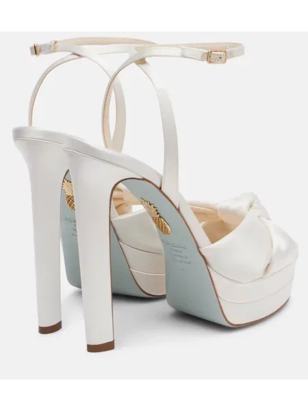 Sandale Aquazzura din satin cu platformă alb