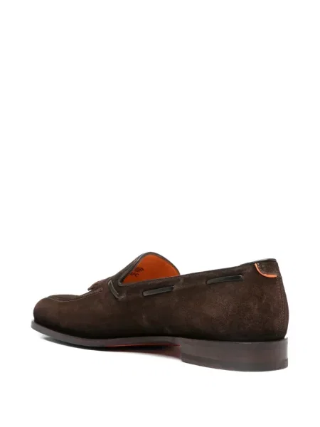 Pantofi loafer Santoni din piele maro