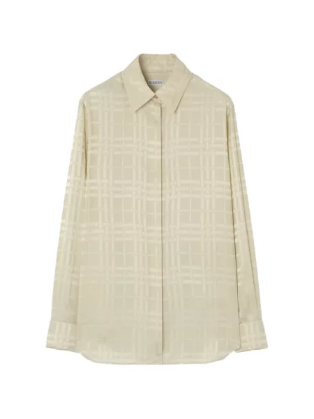 Cămașă Burberry de mătase în carouri