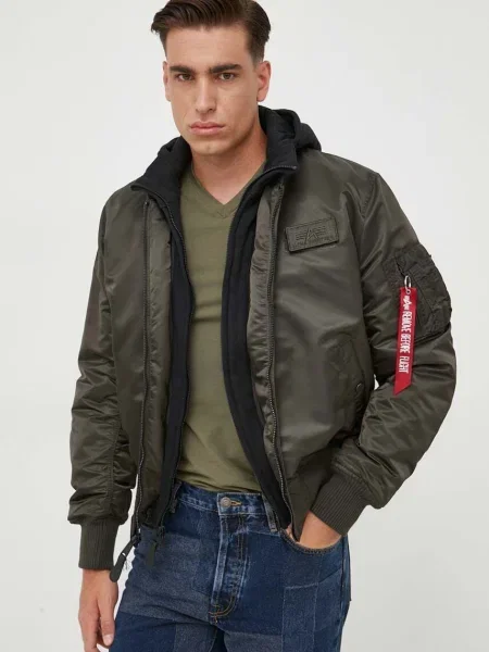 ALPHA INDUSTRIES Átmeneti dzseki D-Tec zöld / piros / fekete fehér