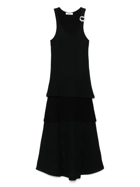 Rochie midi Wales Bonner până la genunchi de costum negru