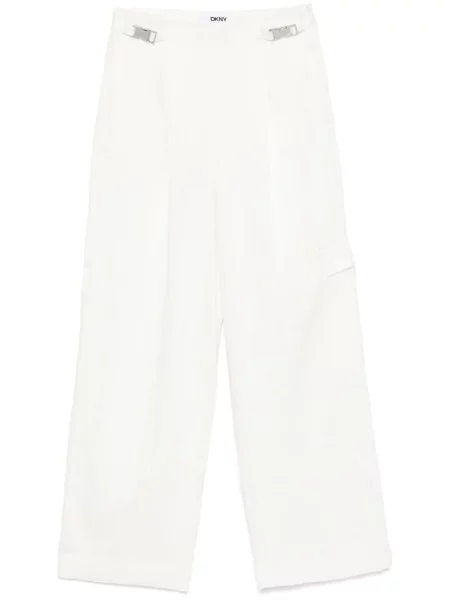 Pantaloni cargo Dkny din țesătură twill alb