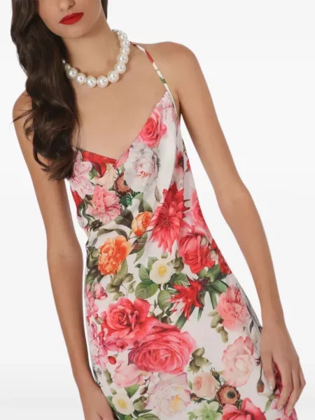 Sukienka maxi Lethicia Bronstein w kwiatki z nadrukiem garniturowa różowa