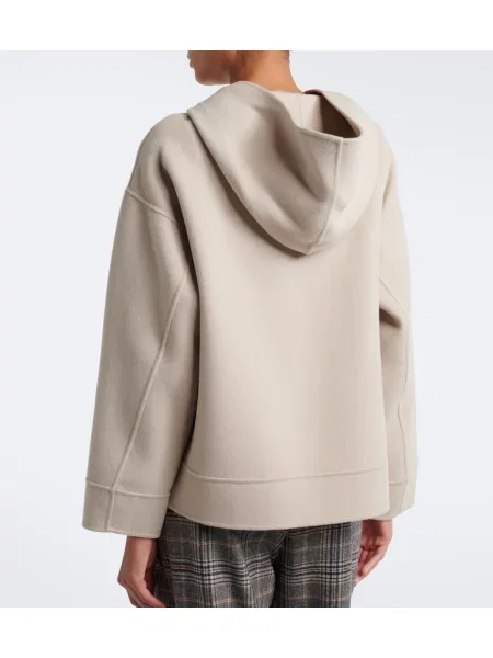 Geacă 's Max Mara de lână cu glugă bej