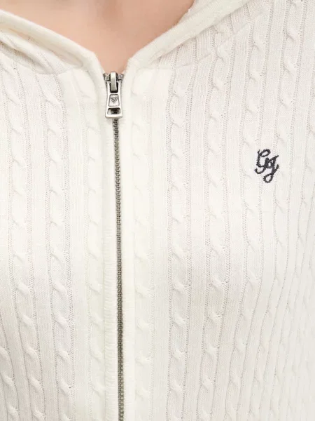 Кардиган з домішкою шовку Guess Jeans легкий бежевий