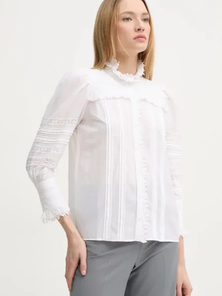 ZADIG&VOLTAIRE camasa femei cu guler stand-up regular bej