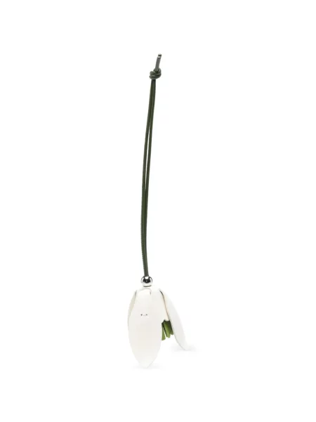Pandantiv Jw Anderson din piele cu model floral alb