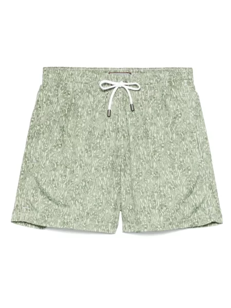 Slip de baie Canali cu model floral cu imagine verde