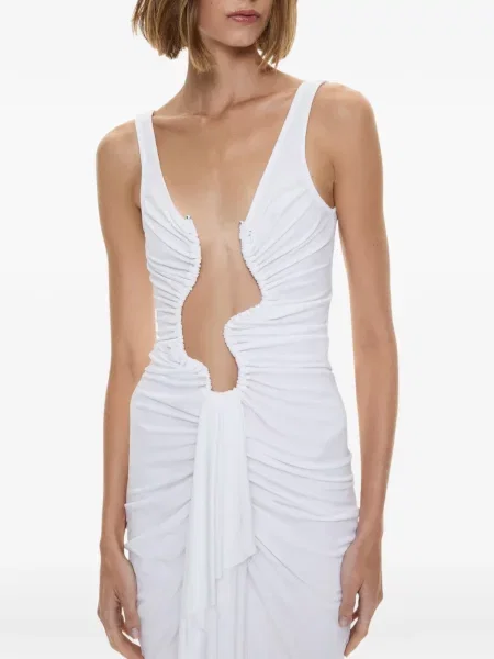 Rochie mini Christopher Esber drapată alb