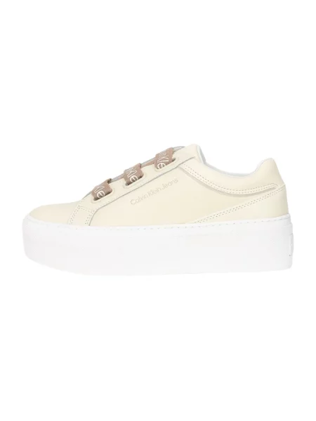 Sneakersy Calvin Klein skórzane beżowe