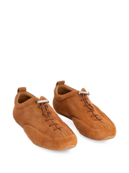 Sneakerși By Far din piele de căprioară maro