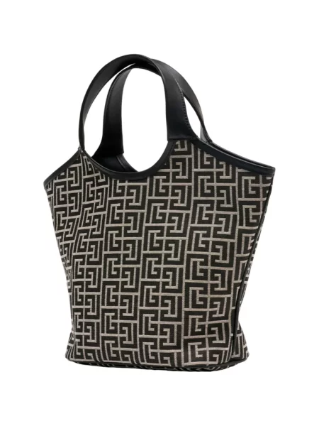 Geantă shopper Balmain din piele negru