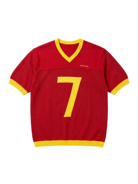 Kleidermafia Tričko Oversize Portugal Knit T-shirt Red' červená