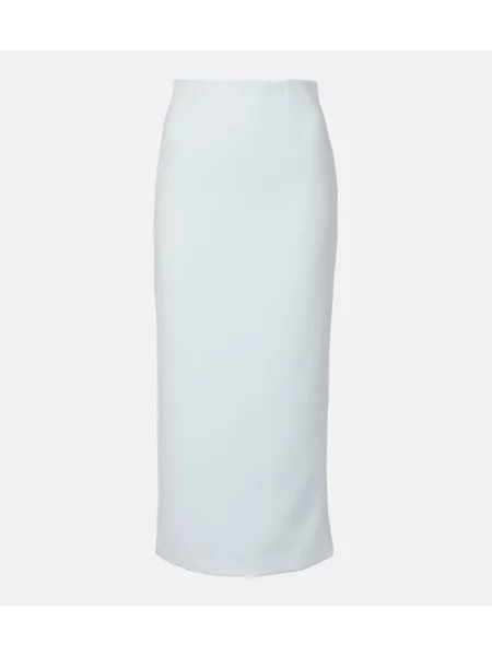 Fustă midi Roland Mouret din satin până la genunchi albastru