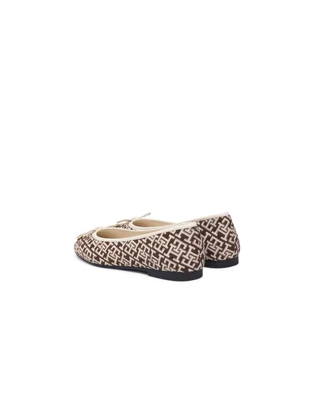 Tommy Hilfiger Balerinke Th Charm Jacquard Ballerina Šarena smeđa