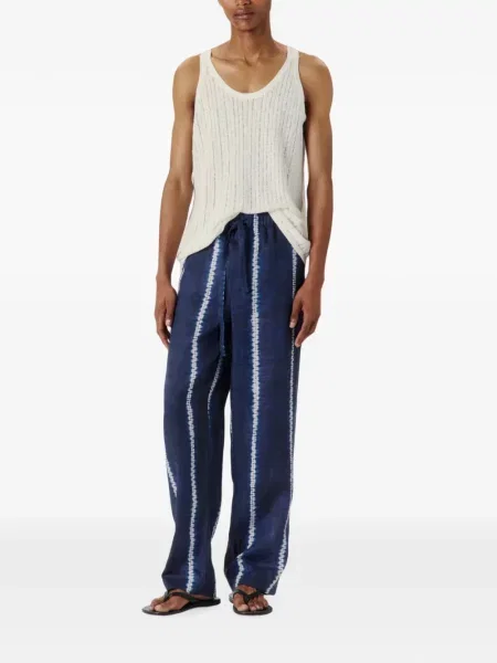 Pantaloni Commas de in cu dungi albastru