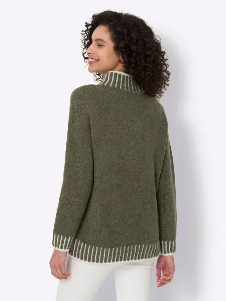 Heine Pulóver khaki fehér