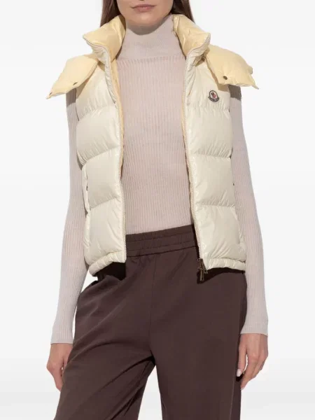 Vestă Moncler cu glugă galben