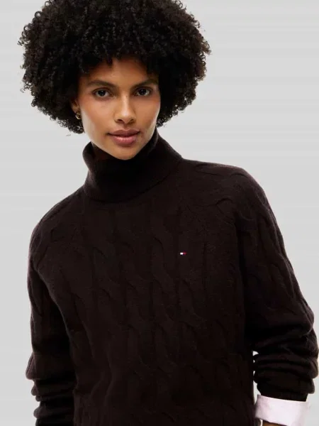 Sweter z golfem o kroju relaxed fit z czystej wełny Tommy Hilfiger