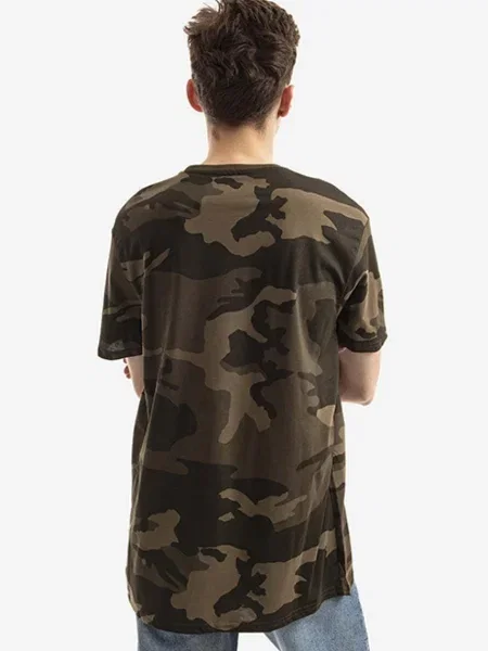 Férfi Alpha Industries Basic Small Logo Camo oliva színű póló. Méret: L zöld