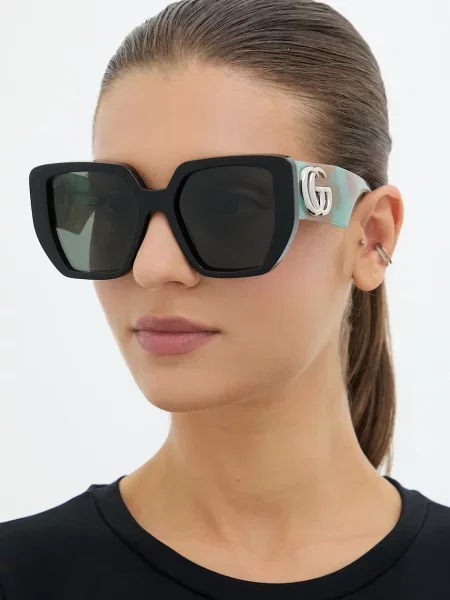 Gucci ochelari de soare pătrați pentru femei negru