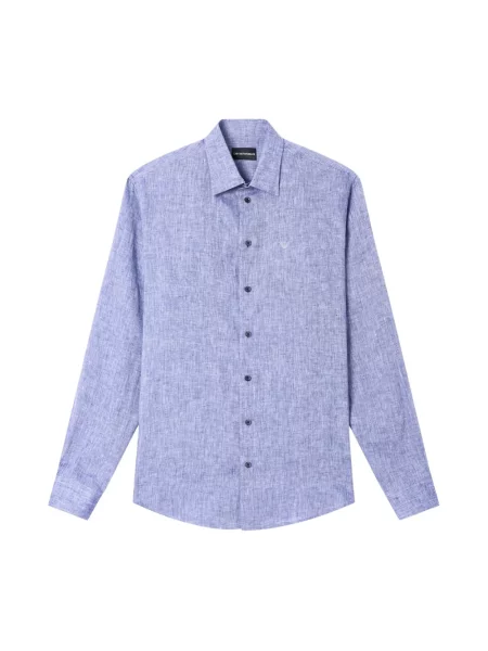 Koszula Emporio Armani w paski z paskiem niebieska