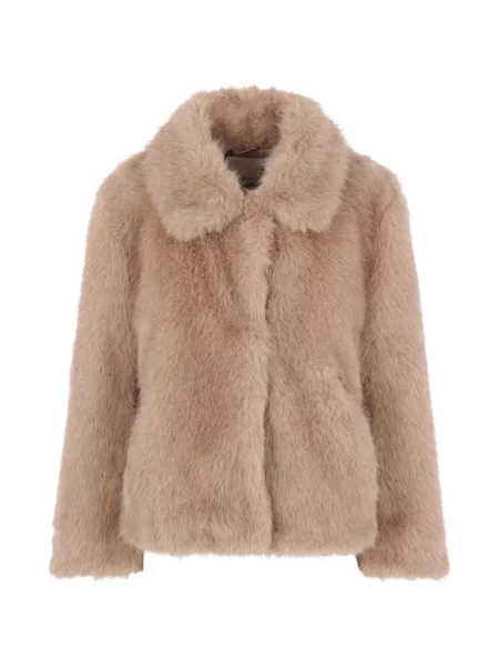 Gulerat palton de blană 's Max Mara cu blană maro