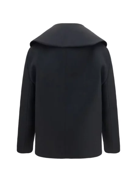 Dvouřadý s límcem kabát Balenciaga černý
