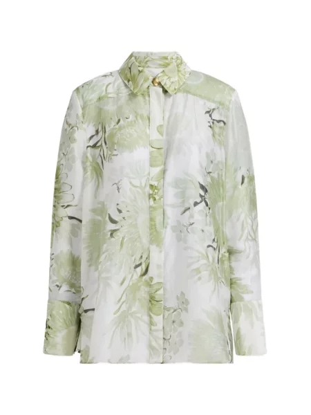 Cămașă Aje cu model floral alb