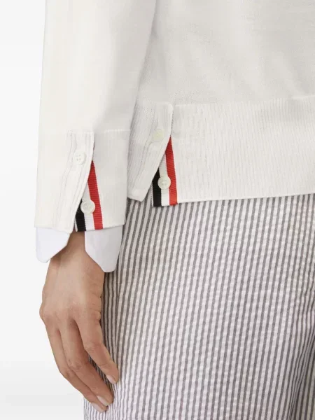 Cardigan Thom Browne de lână alb